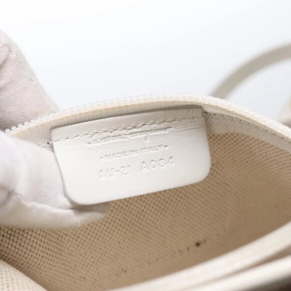 Salvatore Ferragamo Tote Bag Leather White Silver Auth 94246 - Picture 6 of 14